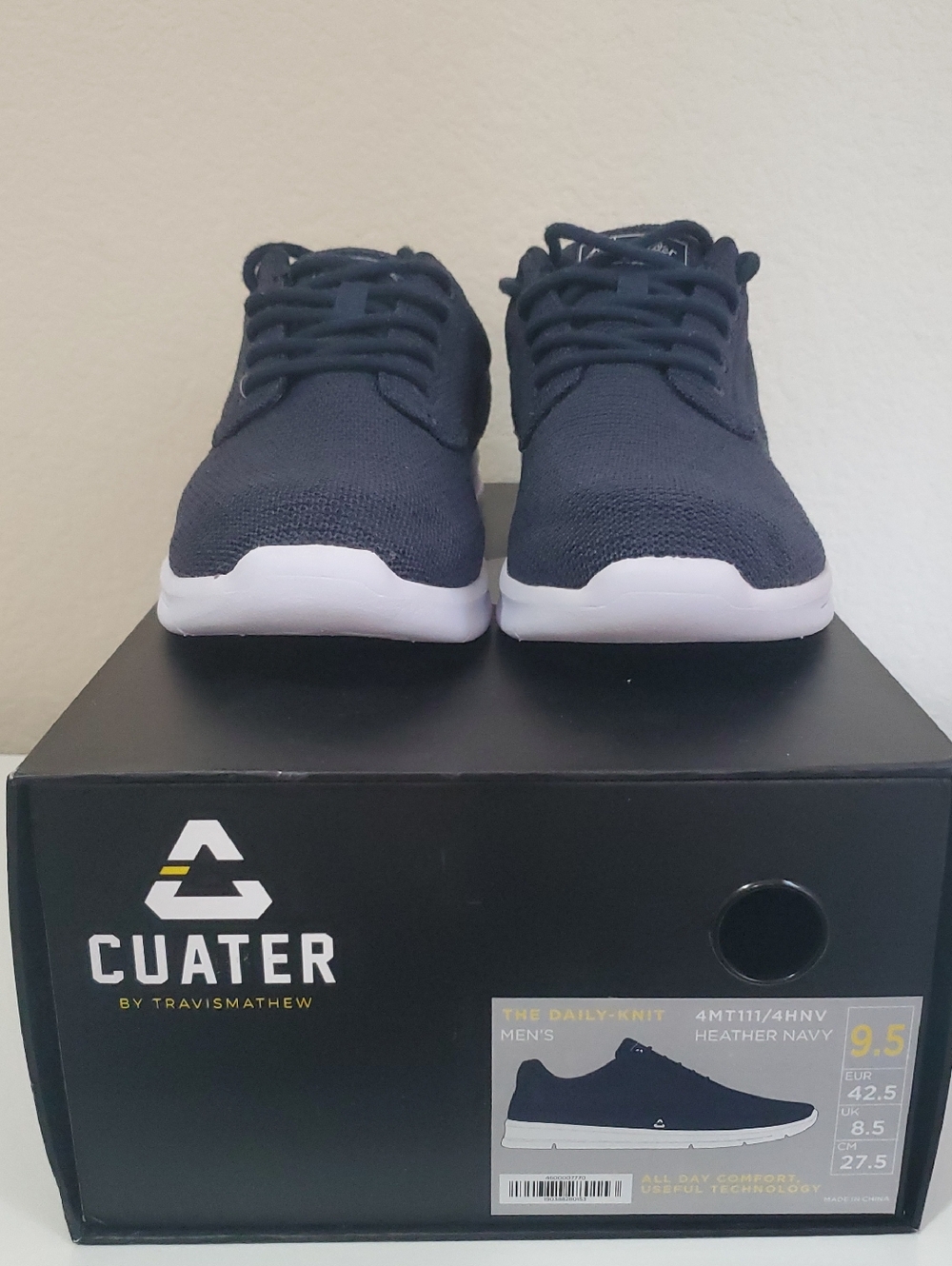 Cuater Men’s Heather Navy Knit Sneakers - Casual Comfort